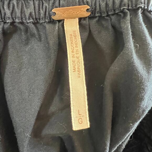 Free People Navy Blue Long Sleeve Women's Cotton One Shoulder Blouse Top Size L - Picture 6 of 8